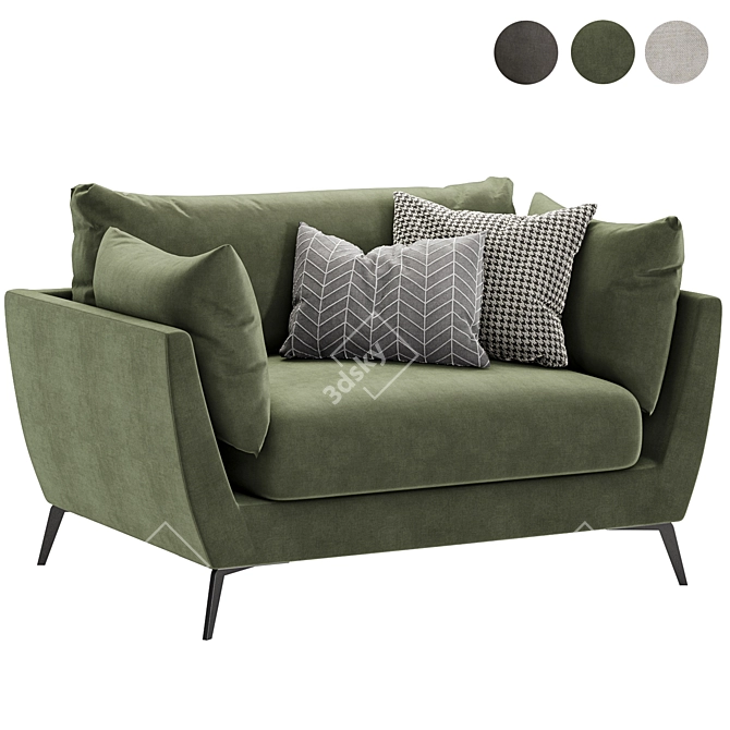 Cozy Skyler Fabric Armchair 3D model image 1