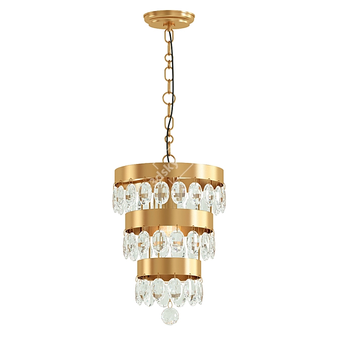 Elegant Perla Crystal Chandelier 3D model image 1