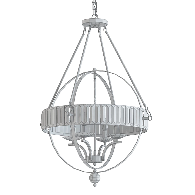 Elegant Black Crystal Sphere Chandelier 3D model image 2