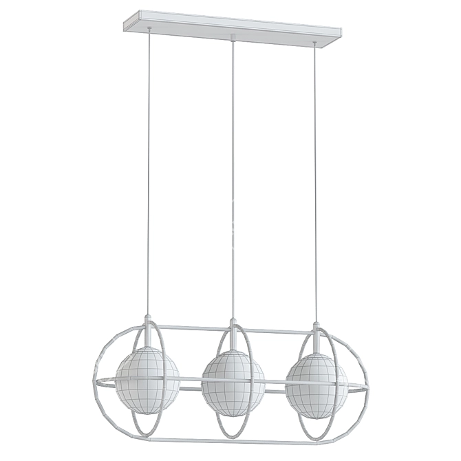 Elegant Eclipse Linear Pendant 3D model image 2