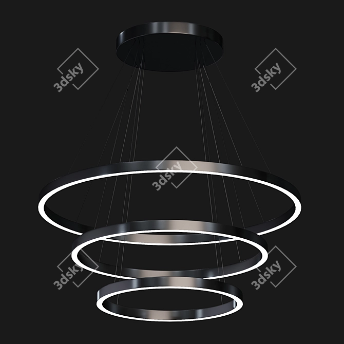 Cerchio LED 3-Tier Chandelier 3D model image 4