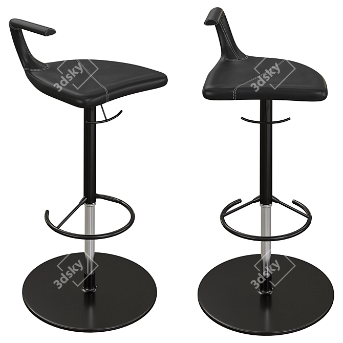 ColicoGEO Chair: Modern Metal and Leather Stool 3D model image 1