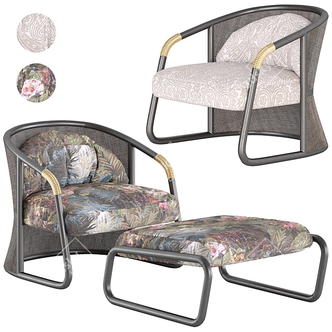 Elegant Hamar Armchair: Luxurious Comfort for Your Home 3D model image 1