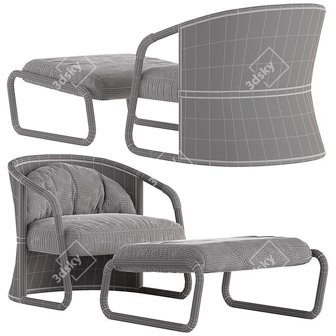 Elegant Hamar Armchair: Luxurious Comfort for Your Home 3D model image 7