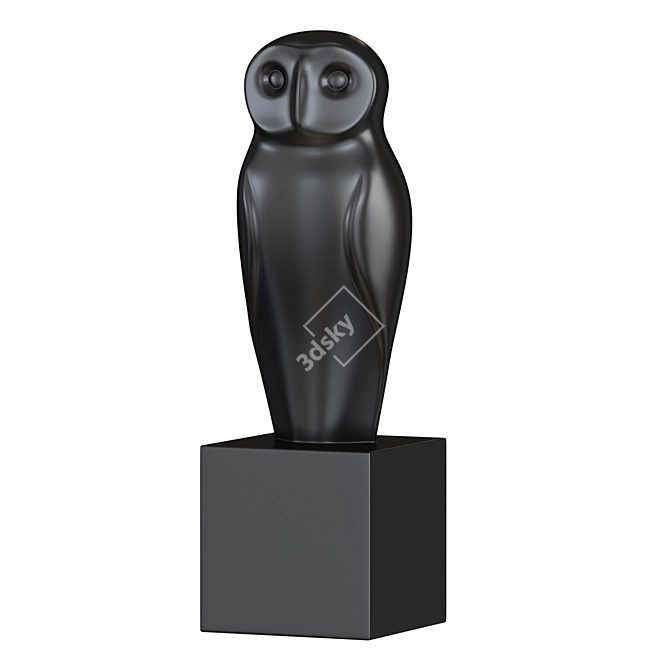 Minimalist Owl Sculpture 3D model image 1