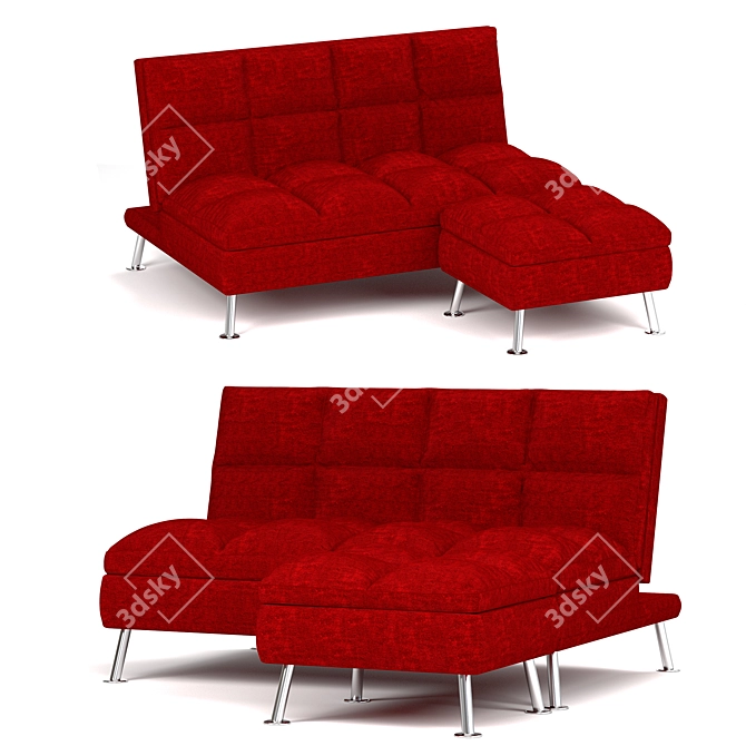 Carissa Cranberry Fabric Sofa Bed 3D model image 1