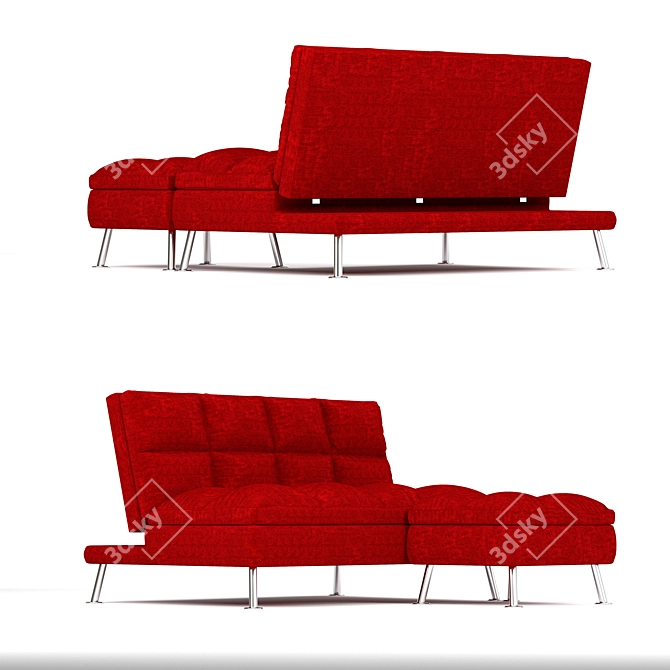 Carissa Cranberry Fabric Sofa Bed 3D model image 2