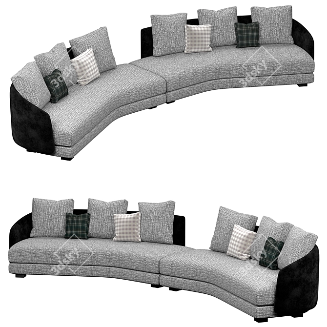 Minimalist Modern Lawson Sofa 3D model image 2