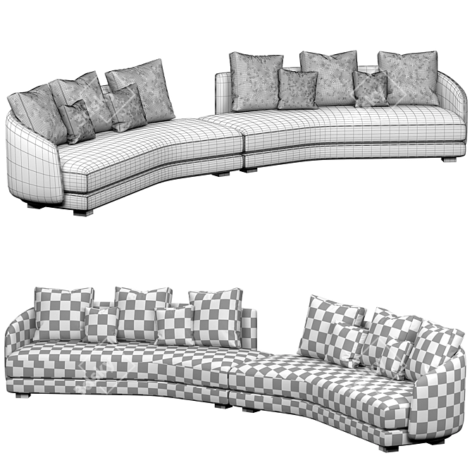 Minimalist Modern Lawson Sofa 3D model image 3