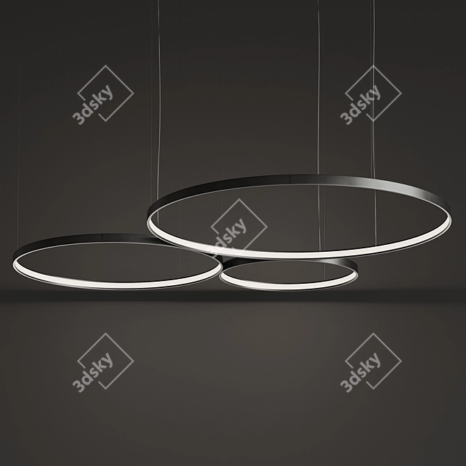 Zero Round Circles Pendant Lamp 3D model image 3