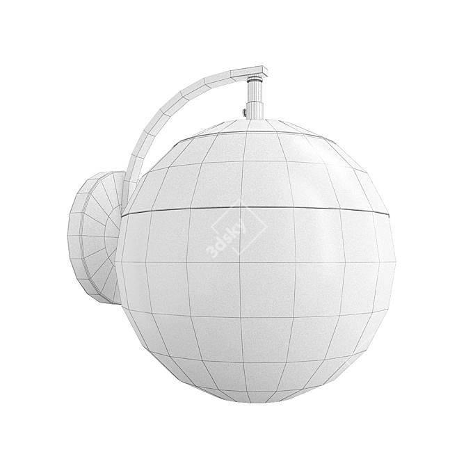 Mid-Century Opal Globe Sconce 3D model image 2