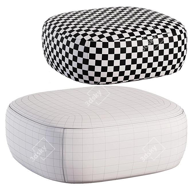 Modern Pouffe By SOFTLINE 3D model image 2