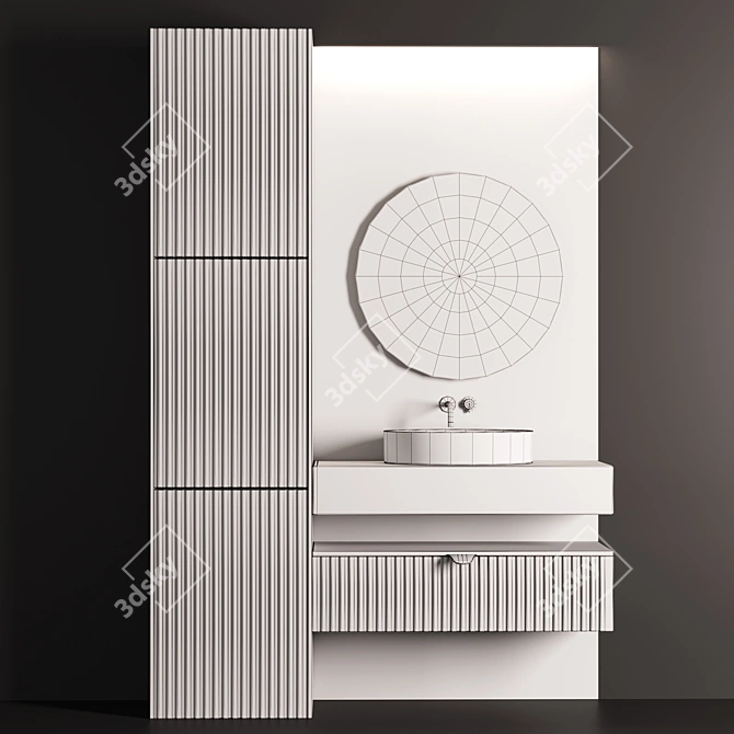 Modern Bathroom Furniture Set 3D model image 2