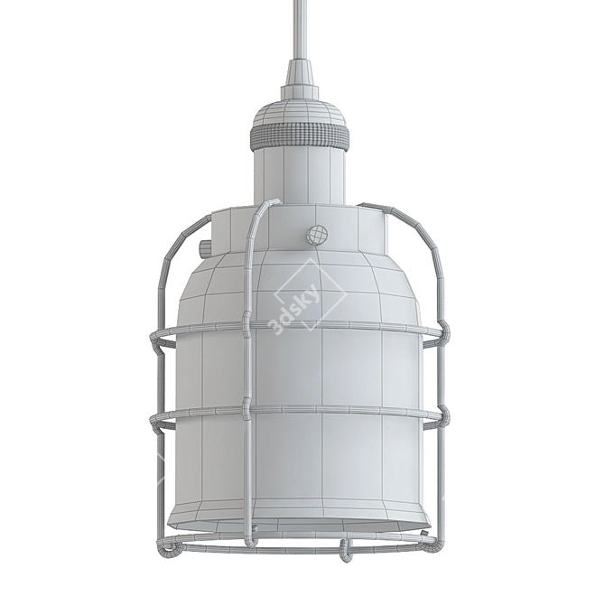 Bell Cage Mini Pendant: Antique Brass 3D model image 2