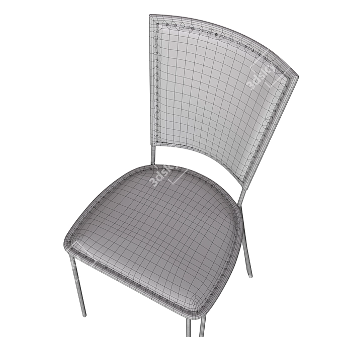 Vintage Canvas and Leather Liverpool Chair 3D model image 6