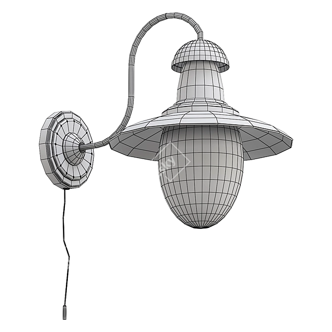 Vintage Fisherman Wall Sconce 3D model image 2