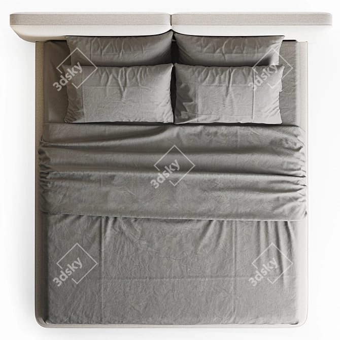 Luxury Minotti Tatlin Cover Bed 3D model image 5