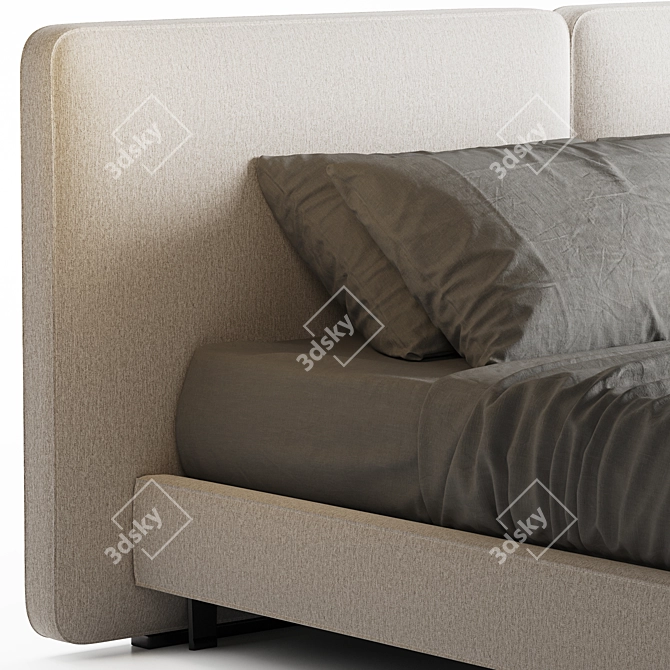 Luxury Minotti Tatlin Cover Bed 3D model image 6
