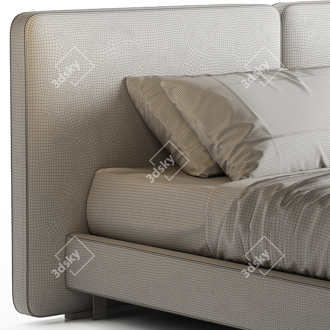 Luxury Minotti Tatlin Cover Bed 3D model image 7