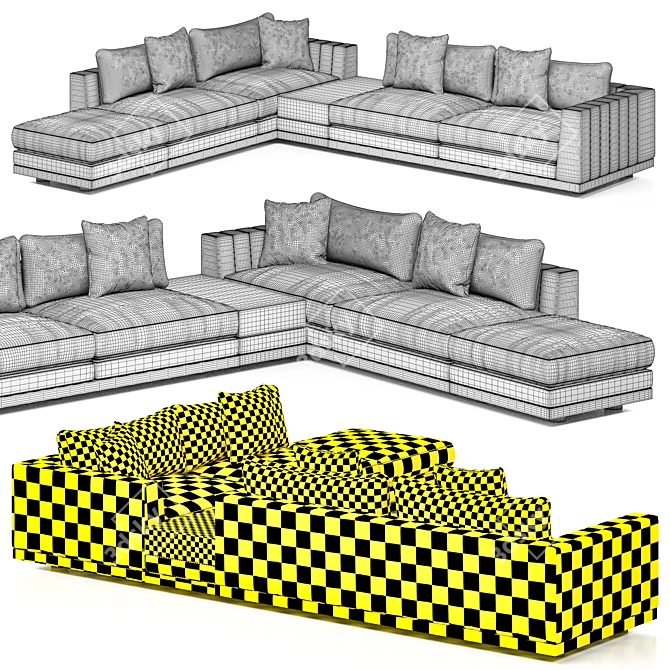 Modern Greer Sofa: Stylish & Space-saving 3D model image 4