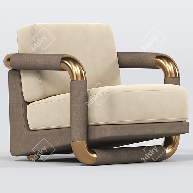 Luxury Kongo Armchair: Hommes Collection 3D model image 1