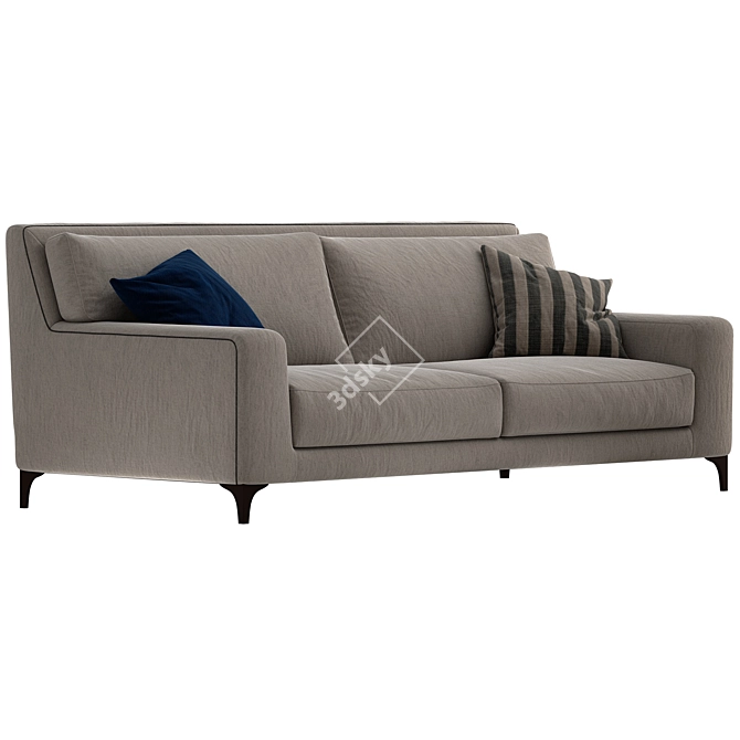 Sleek Contemporary Sofa 3D model image 2