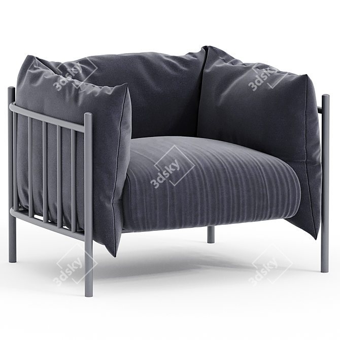 LOGGIA Fabric Armchair: Comfort and Style 3D model image 1