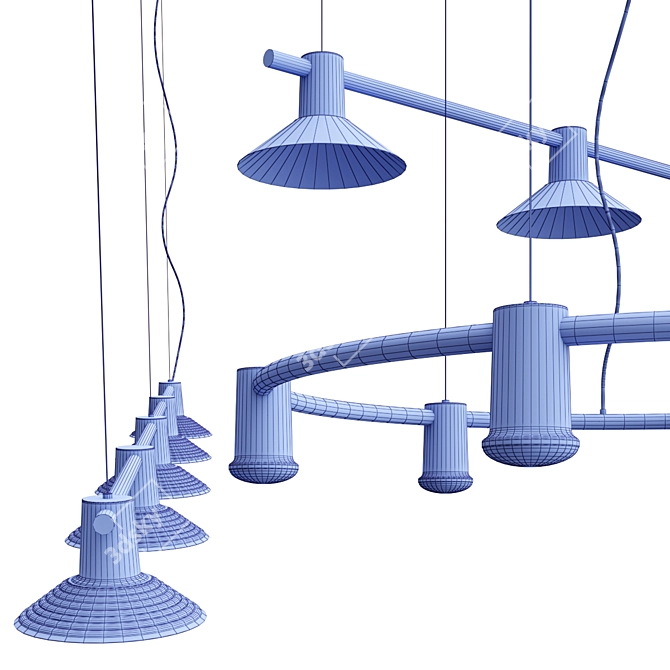 Elegant Compose Pendant Lights 3D model image 5