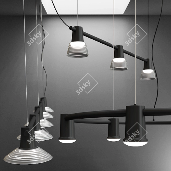 Elegant Compose Pendant Lights 3D model image 6