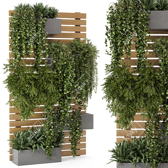 Vertical Planter Pots - Set 545 | Outdoor Plants 3D model image 1