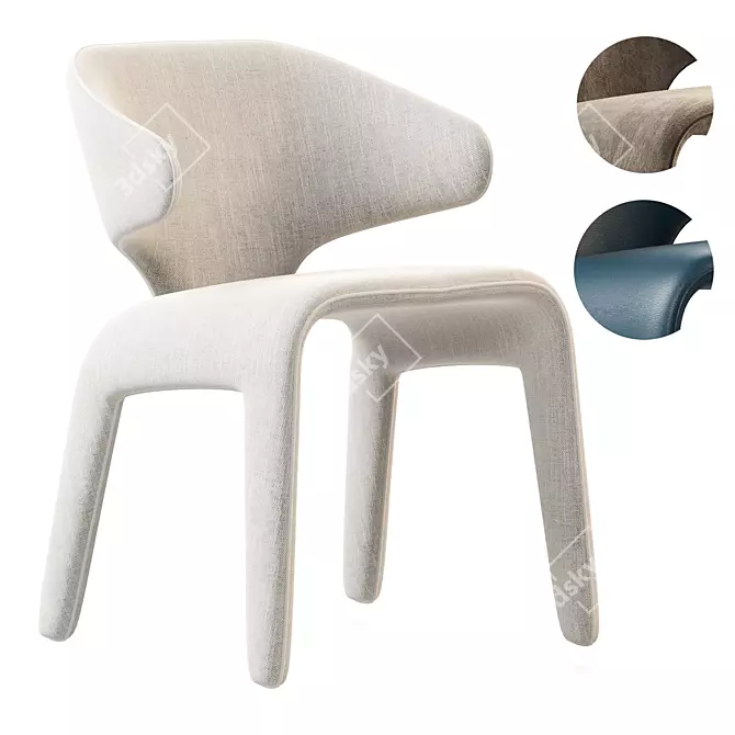 Sleek Bandi Dining Chair 3D model image 1