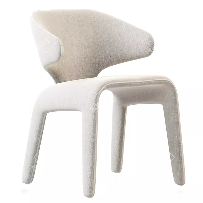 Sleek Bandi Dining Chair 3D model image 4