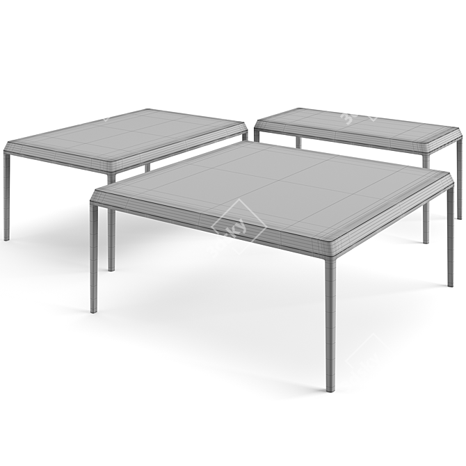 B&B Italia Michel Coffee Tables: Stylish and Versatile Set 3D model image 6