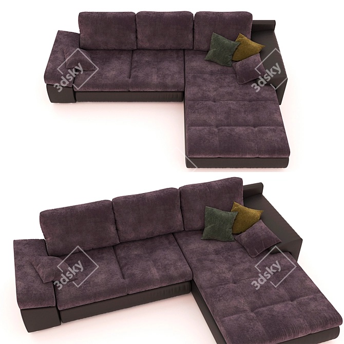 Stylish Corner Sofa Bed - Bono BENIX 3D model image 3