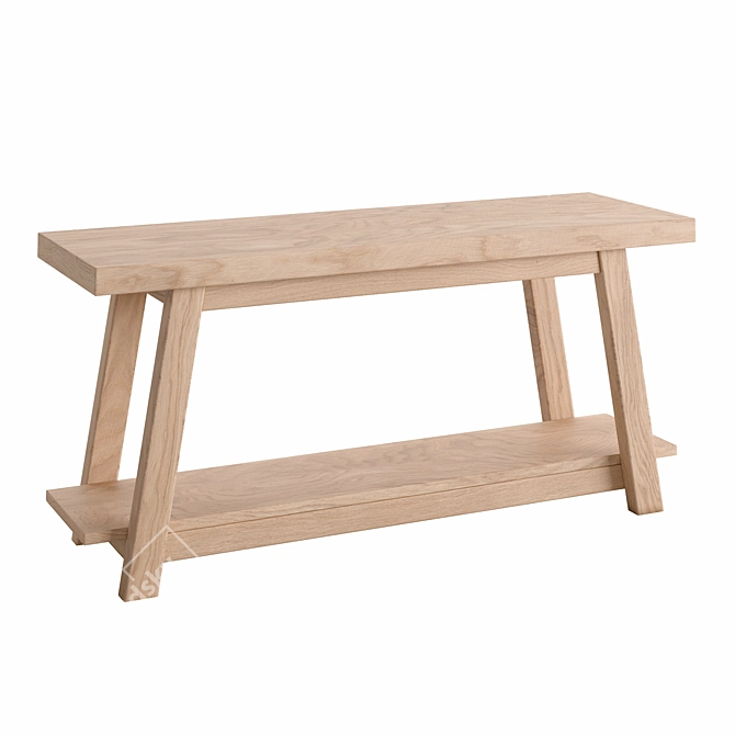 Rustic Safari Teak Bench 100cm 3D model image 1