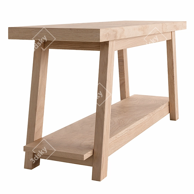 Rustic Safari Teak Bench 100cm 3D model image 5