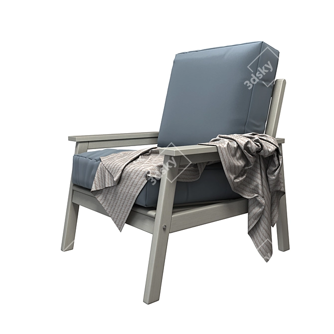 Eucalyptus Garden Chair for Ultimate Outdoor Comfort 3D model image 2