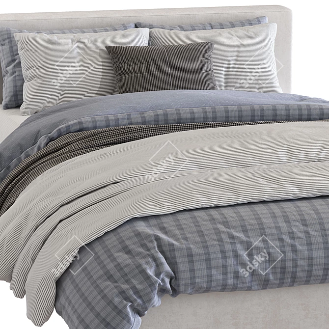 Luxury HARRIS BED 238 Set 3D model image 6