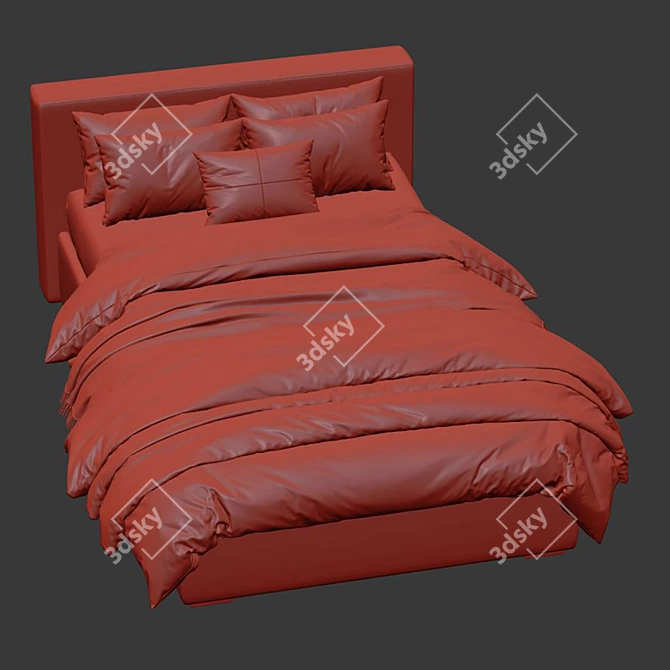 Luxury HARRIS BED 238 Set 3D model image 7