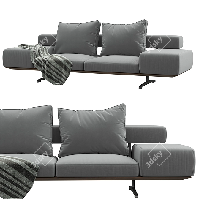 Modern Flexform WING Sofa Design 3D model image 2