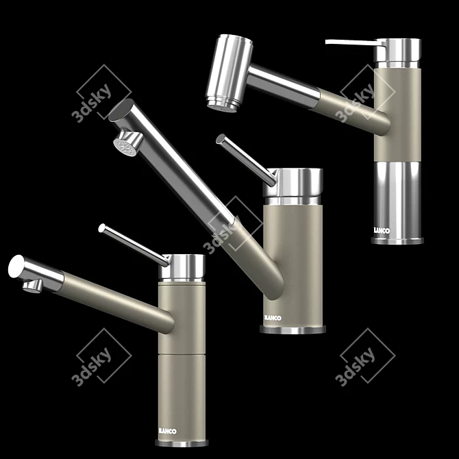 BLANCO Faucet Trio in Dual Materials 3D model image 2