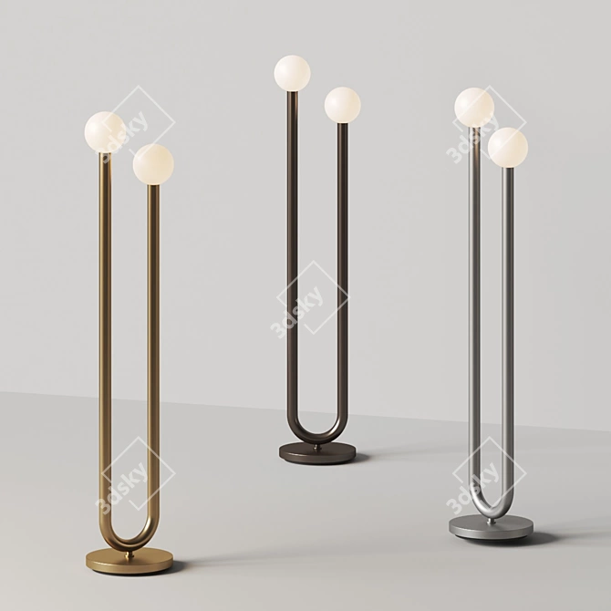 Elegant Illuminating Happy Floor Lamp 3D model image 2