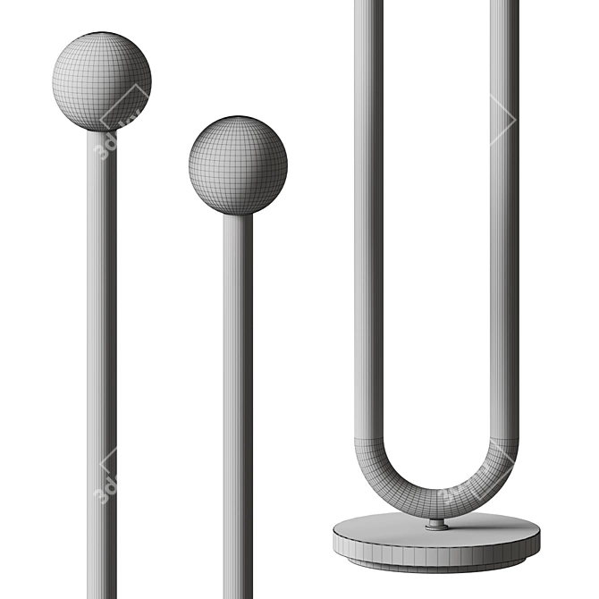 Elegant Illuminating Happy Floor Lamp 3D model image 4