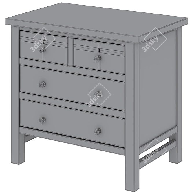 Classic Country Nightstand 28.5" White 3D model image 5