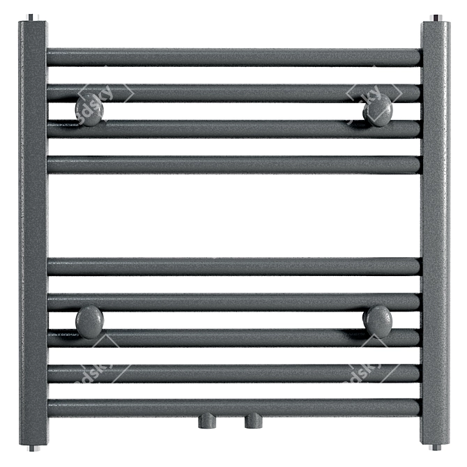 Sleek Horizontal Towel Heating Rail 3D model image 1