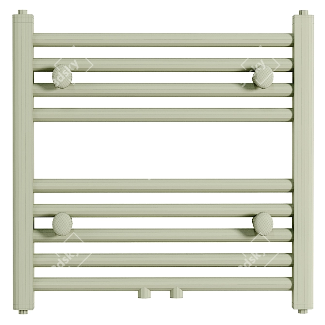 Sleek Horizontal Towel Heating Rail 3D model image 2