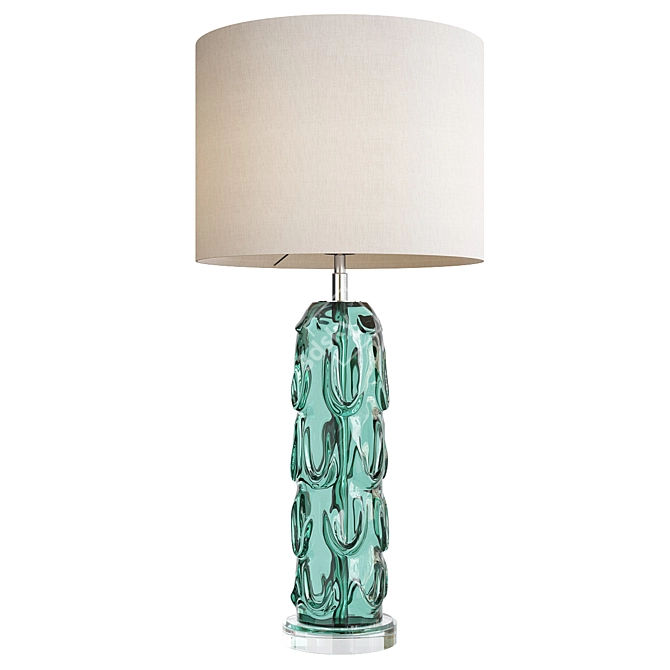 Elegant Aqua Crystal Vase Lamp 3D model image 1