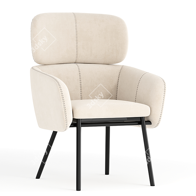 Stylish XL Leather Armchair 2015 3D model image 1