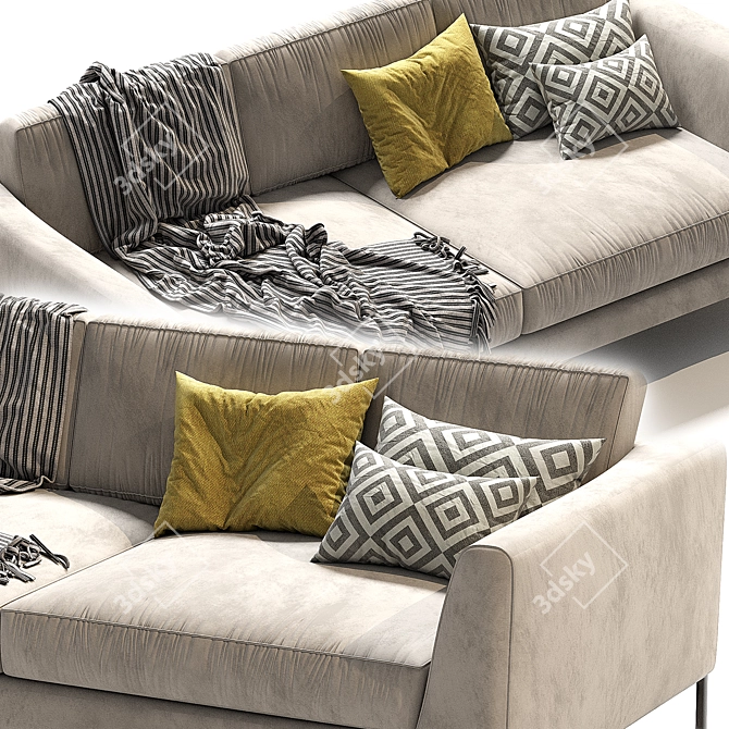 Elegant Meridiani Louis Up Sofa 3D model image 9