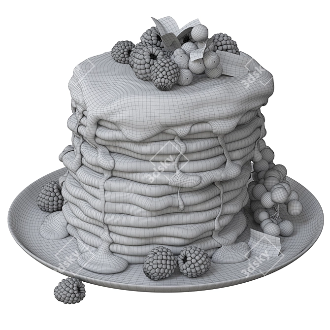 Decadent Chocolate Pancakes 3D Model 3D model image 4